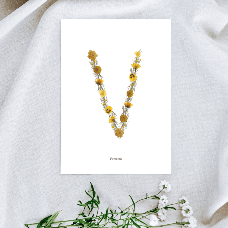 Affiche A5 herbier lettre jaune