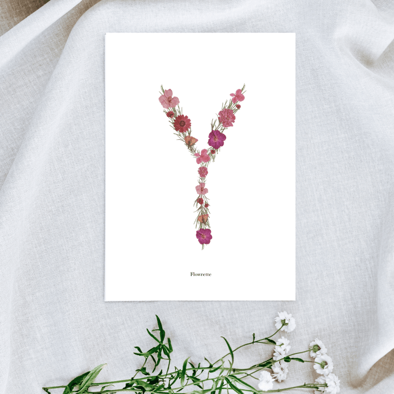 Affiche A5 herbier lettre rose