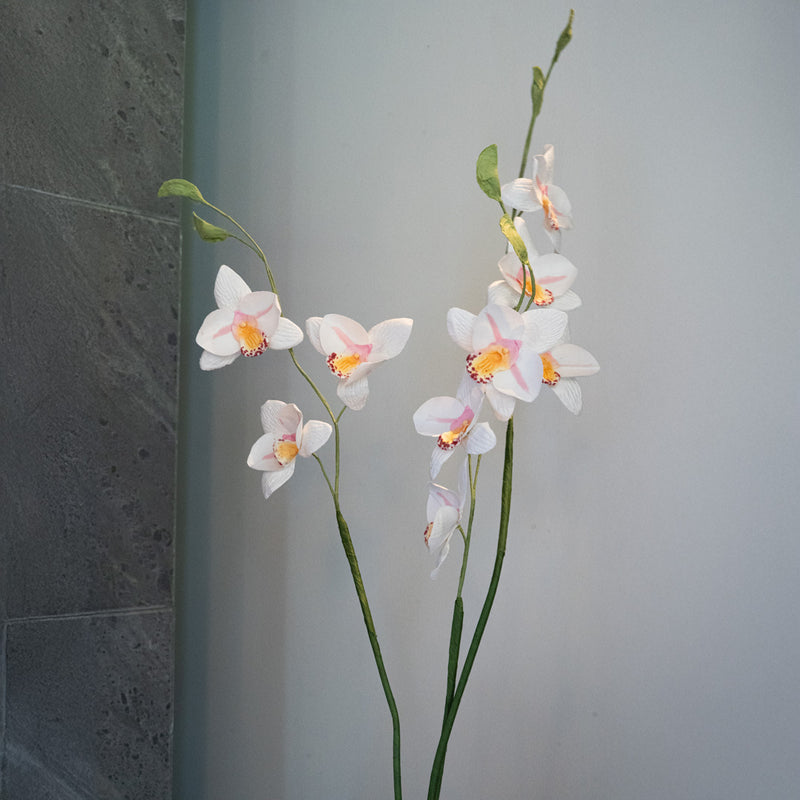 Orchidée Vanda en papier blanc flowrette real touch artificielle
