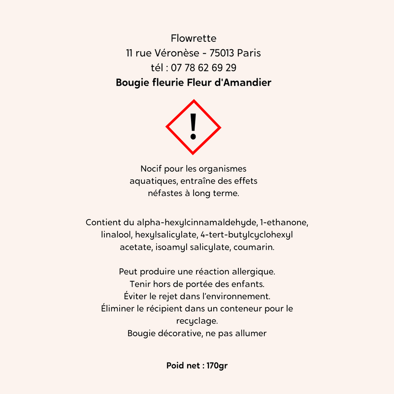 Bougie fleurie Fleur d'Amandier