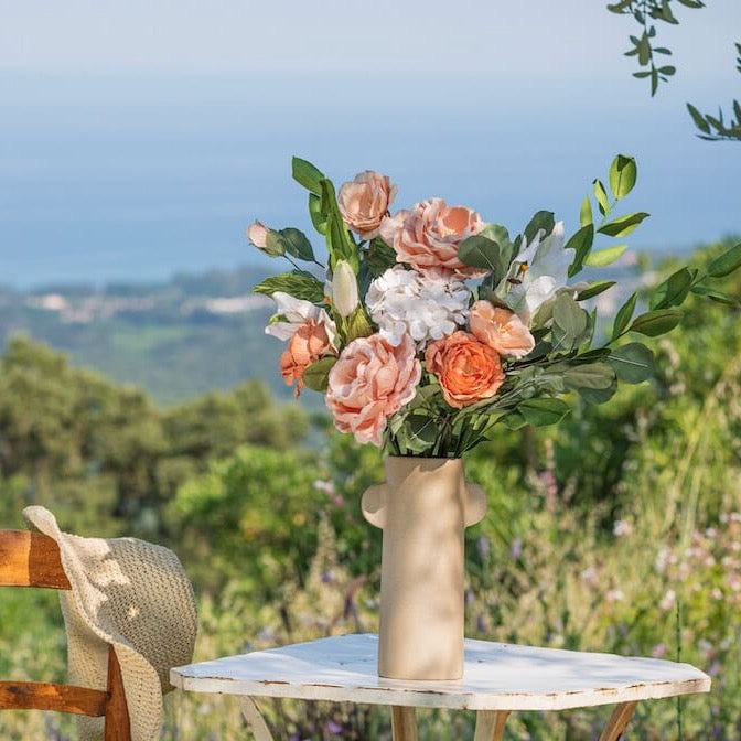 Cuore di fiori secchi Fucsia