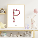 Affiche A4 herbier lettre rose