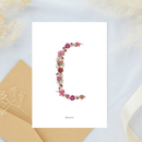 Carte postale herbier lettre rose