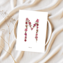 Carte postale herbier lettre rose