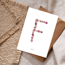 Carte postale herbier lettre rose