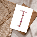 Carte postale herbier lettre rose