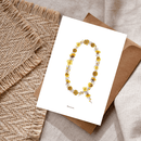 Carte postale herbier lettre jaune