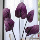 Anthurium violet artificiel à la tige x5, fausse fleur exotique, déco florale intérieure