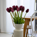 Tulipes violettes artificielles, fleurs déco, bouquet synthétique, fausses fleurs réalistes, déco intérieure