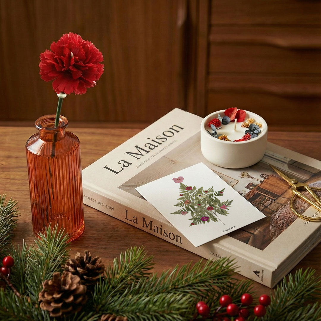 Scatola natalizia fiorita