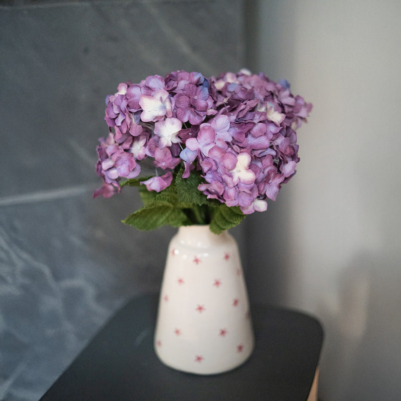 Ortensia in carta marmorizzata viola