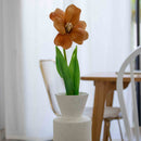Tulipe ouverte orange artificielle à la tige x1, fausse fleur réaliste, déco florale intérieure