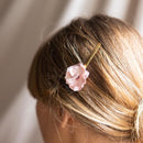 Trio de barrettes fleurs en papier rose