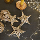 Étoiles de Noël en osier dorées x5