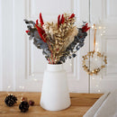 Bouquet fleurs séchées et stabilisées de Noël vert