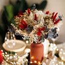 Bouquet fleurs séchées et stabilisées de Noël vert