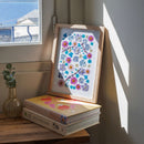 herbier-fait-main-fleurs-bleues-roses