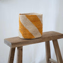 cache-pot-raphia-sarika-jaune-14cm